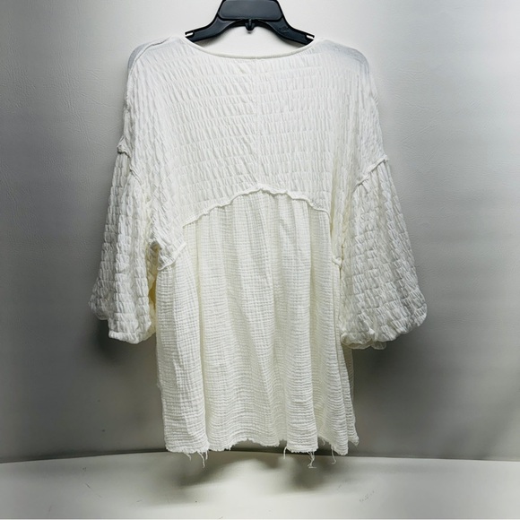 Free People We The Free Flower Power Top White Oversized Gauze Raw Hem
Size XS - Picture 4 of 10
